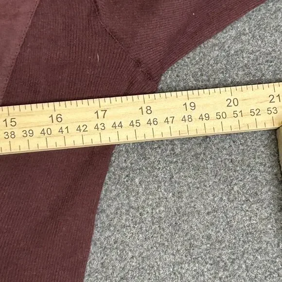 James Perse Shirt Womens 3 Burgundy Button Front Roll Tab Sleeve Cotton Slim Fit - Picture 10 of 10